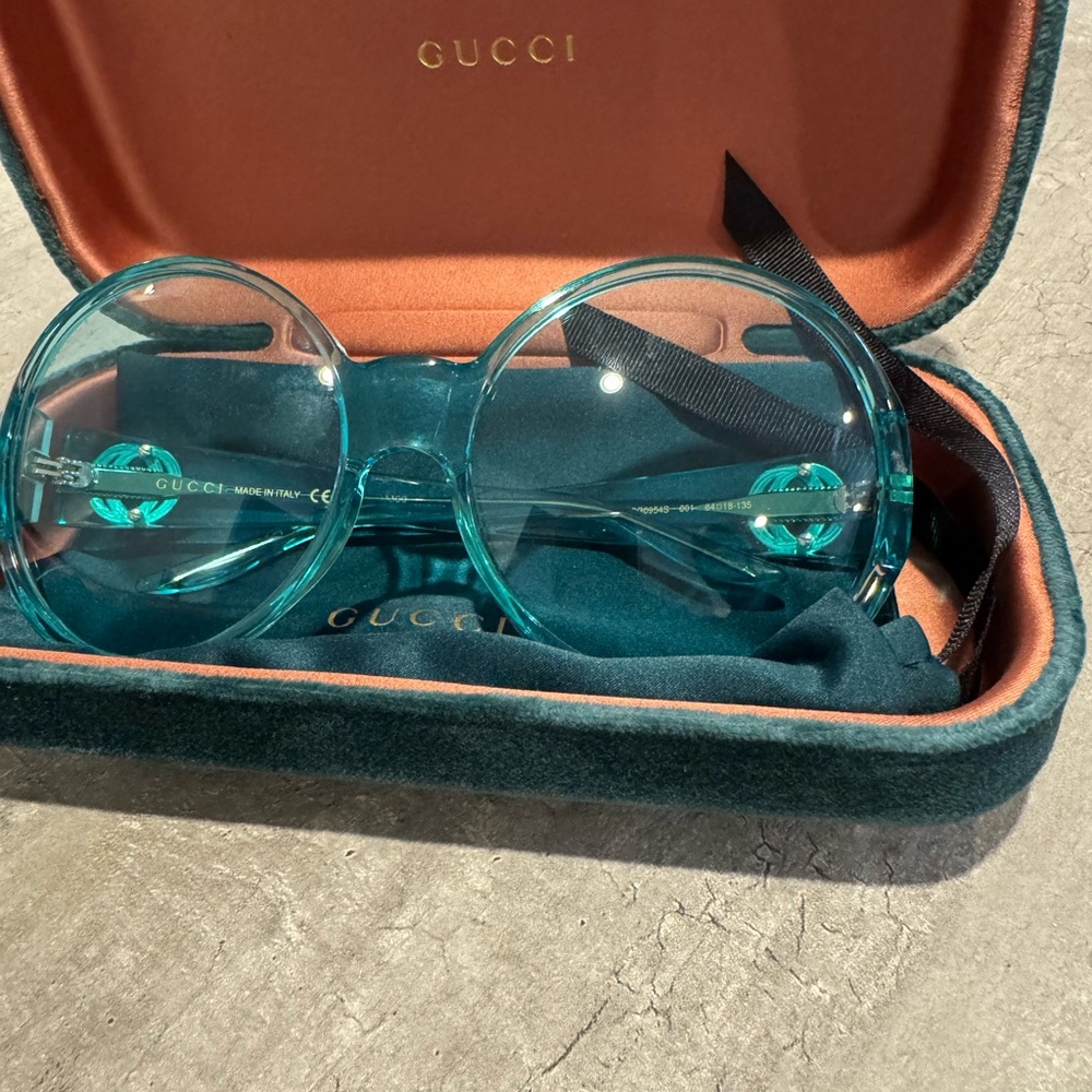 Gucci Aqua Blue Round Sunglasses